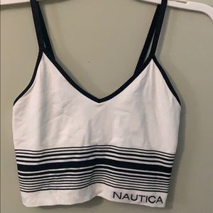 Nautica stripped logo sports bra/cropped tank top